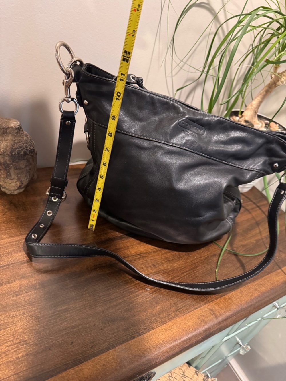 Coach Black Leather Zoe Hobo Shoulder Bag - Picture 7 of 7